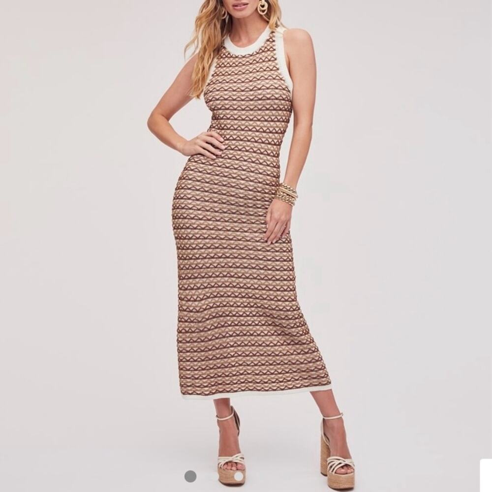 NWT Sam Edelman Priscilla tan bodycon knit midi dress